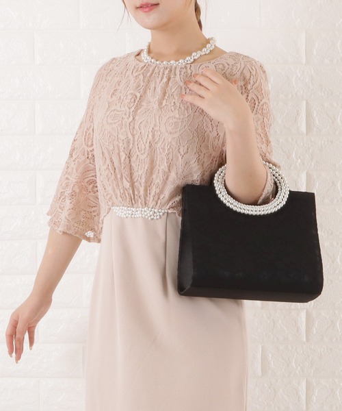 Lace Ladies（レースレディース）の「フラワーレース2wayパーティーバッグ（クラッチバッグ・レディース・ブラック/アイボリー・FREE）」の6枚目の写真