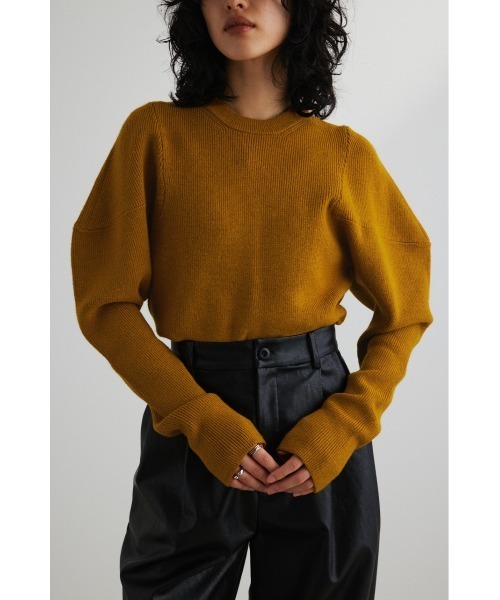 STYLEMIXER(スタイルミキサー)の「ショルダーフォルムニット(ニット/セーター・レディース・アイボリー/ブラック/グリーン/イエロー・FREE)」の4枚目の写真