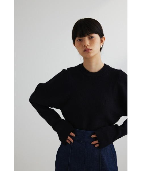 STYLEMIXER(スタイルミキサー)の「ショルダーフォルムニット(ニット/セーター・レディース・アイボリー/ブラック/グリーン/イエロー・FREE)」の14枚目の写真