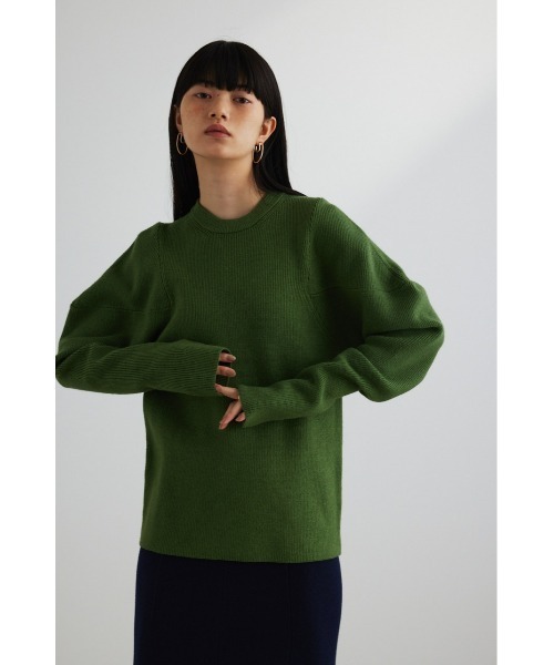 STYLEMIXER(スタイルミキサー)の「ショルダーフォルムニット(ニット/セーター・レディース・アイボリー/ブラック/グリーン/イエロー・FREE)」の21枚目の写真