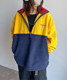 1ポイント刺繍 別注バイカラーフリースアノラック