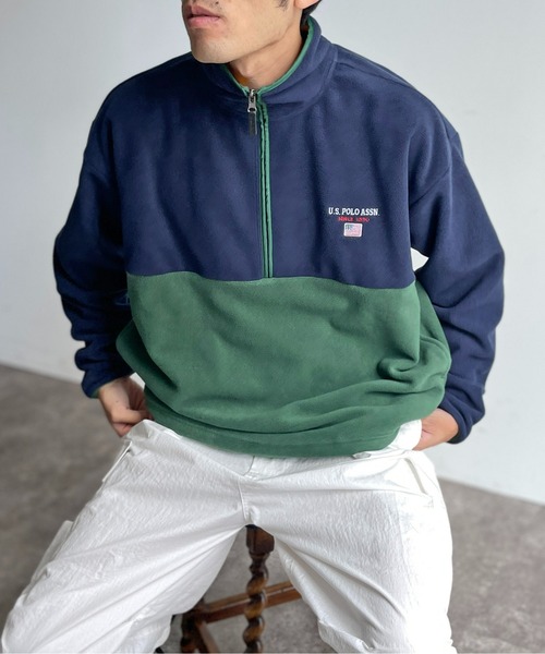 U.S. POLO ASSN.(ユーエスポロアッスン)の「1ポイント刺繍 別注バイカラーフリースアノラック(その他トップス・メンズ・イエロー/ネイビー・MEDIUM/LARGE)」の16枚目の写真
