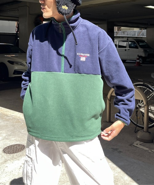U.S. POLO ASSN.(ユーエスポロアッスン)の「1ポイント刺繍 別注バイカラーフリースアノラック(その他トップス・メンズ・イエロー/ネイビー・MEDIUM/LARGE)」の14枚目の写真
