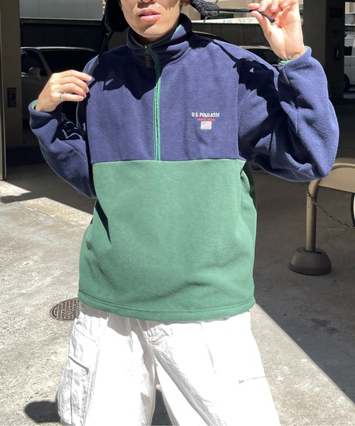 U.S. POLO ASSN.(ユーエスポロアッスン)の「1ポイント刺繍 別注バイカラーフリースアノラック(その他トップス・メンズ・イエロー/ネイビー・MEDIUM/LARGE)」の15枚目の写真