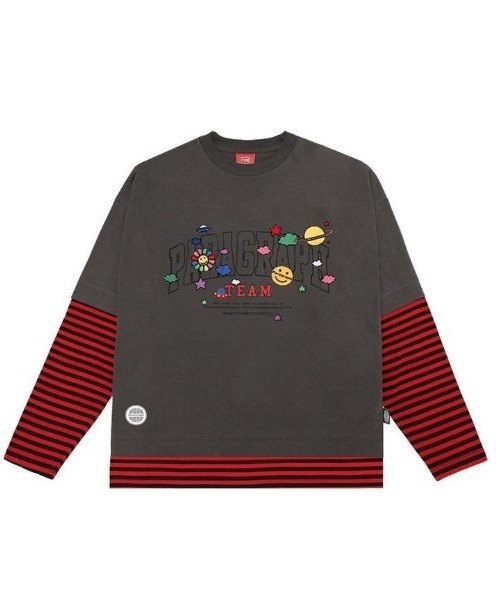 Paragraph（パラグラフ）の「A'GEM/9 × .kom『paragraph/パラグラフ』袖切り替え ロングスリーブ（Tシャツ/カットソー・メンズ・チャコールグレー/ライトグレー/グレー・FREE）」の15枚目の写真