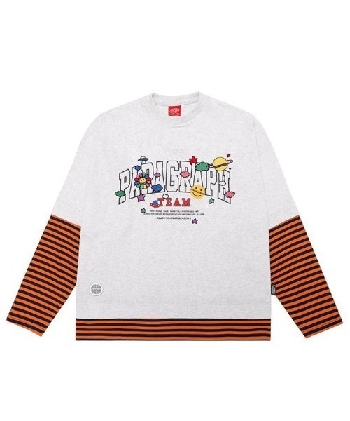 Paragraph（パラグラフ）の「A'GEM/9 × .kom『paragraph/パラグラフ』袖切り替え ロングスリーブ（Tシャツ/カットソー・メンズ・チャコールグレー/ライトグレー/グレー・FREE）」の16枚目の写真