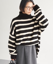 Chaco closet | モヘアライクボーダータートルニットプルオーバー(ニット/セーター)