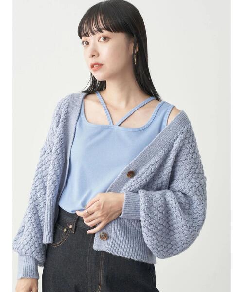 earth music&ecology（アースミュージックアンドエコロジー）の「クロスレイヤードタンクトップ（タンクトップ・レディース・ブルー/アイボリー/ブラック/ダークブラウン・S/M）」の8枚目の写真