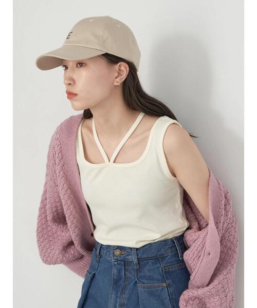 earth music&ecology（アースミュージックアンドエコロジー）の「クロスレイヤードタンクトップ（タンクトップ・レディース・ブルー/アイボリー/ブラック/ダークブラウン・S/M）」の9枚目の写真