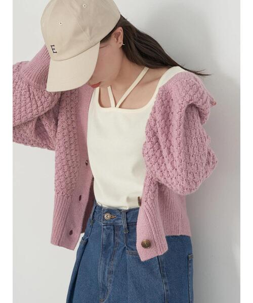 earth music&ecology（アースミュージックアンドエコロジー）の「クロスレイヤードタンクトップ（タンクトップ・レディース・ブルー/アイボリー/ブラック/ダークブラウン・S/M）」の10枚目の写真