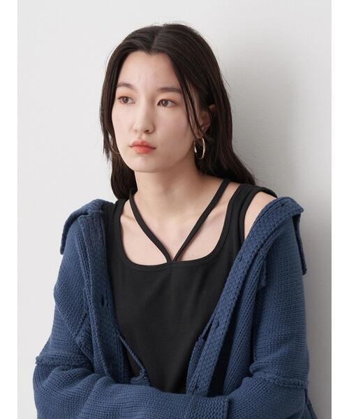 earth music&ecology（アースミュージックアンドエコロジー）の「クロスレイヤードタンクトップ（タンクトップ・レディース・ブルー/アイボリー/ブラック/ダークブラウン・S/M）」の15枚目の写真