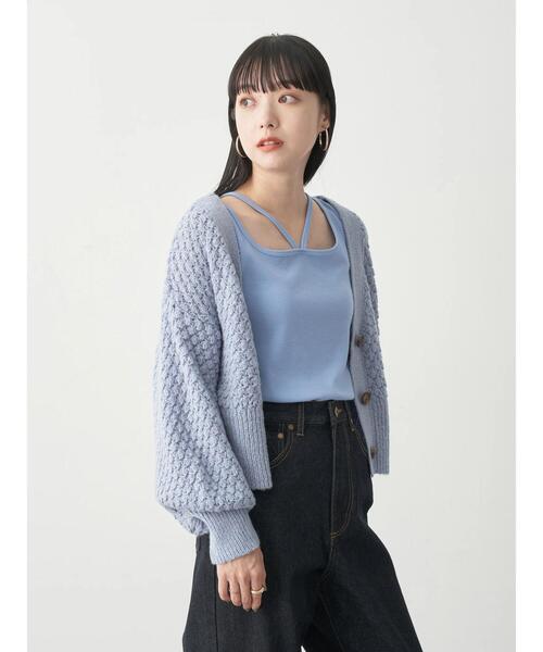 earth music&ecology（アースミュージックアンドエコロジー）の「クロスレイヤードタンクトップ（タンクトップ・レディース・ブルー/アイボリー/ブラック/ダークブラウン・S/M）」の17枚目の写真