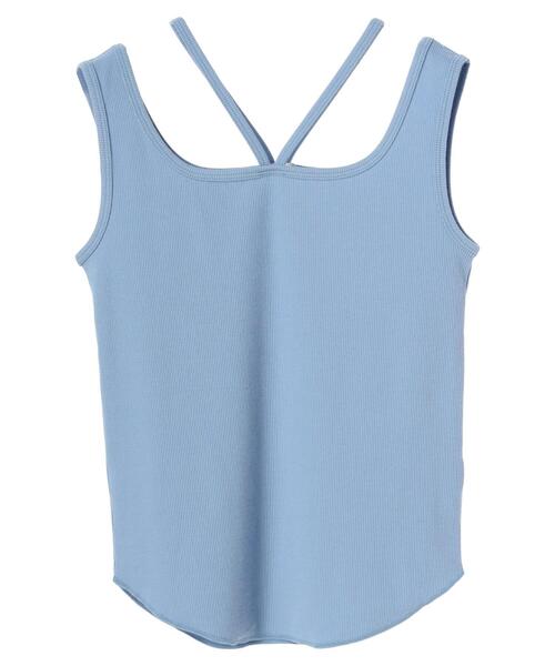 earth music&ecology（アースミュージックアンドエコロジー）の「クロスレイヤードタンクトップ（タンクトップ・レディース・ブルー/アイボリー/ブラック/ダークブラウン・S/M）」の18枚目の写真