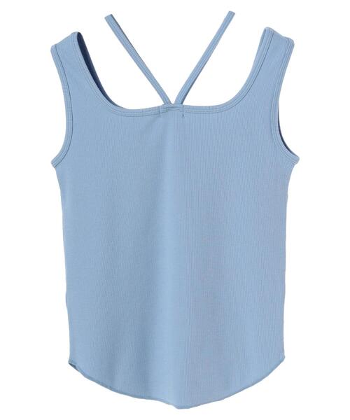 earth music&ecology（アースミュージックアンドエコロジー）の「クロスレイヤードタンクトップ（タンクトップ・レディース・ブルー/アイボリー/ブラック/ダークブラウン・S/M）」の19枚目の写真