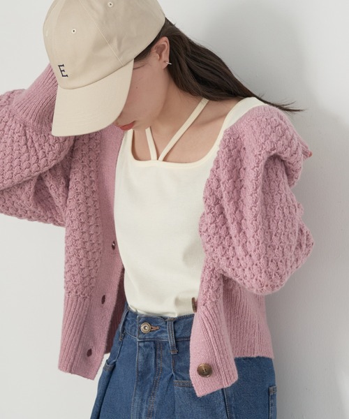 earth music&ecology（アースミュージックアンドエコロジー）の「クロスレイヤードタンクトップ（タンクトップ・レディース・ブルー/アイボリー/ブラック/ダークブラウン・S/M）」の2枚目の写真