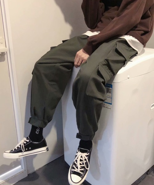 Auntie Rosa（アンティローザ）の「サイドポケットカーゴパンツ（カーゴパンツ・メンズ・ブラック/ベージュ/グレー/カーキ・SMALL/MEDIUM/LARGE/X-LARGE/XX-LARGE）」の9枚目の写真