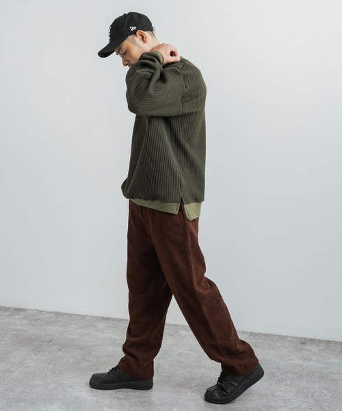 Audience(オーディエンス)の「日本製 コットンキルト クルーネックプルオーバースウェット オーバーサイズ AUD6380(スウェット・メンズ・チャコール/ネイビー/ブラック/オリーブ系/ブラック系/オリーブ・L/XL/M)」の10枚目の写真