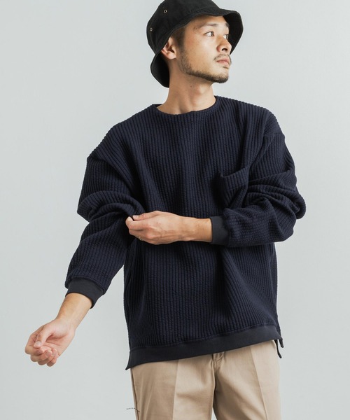 Audience(オーディエンス)の「日本製 コットンキルト クルーネックプルオーバースウェット オーバーサイズ AUD6380(スウェット・メンズ・チャコール/ネイビー/ブラック/オリーブ系/ブラック系/オリーブ・L/XL/M)」の15枚目の写真