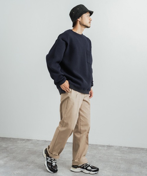 Audience(オーディエンス)の「日本製 コットンキルト クルーネックプルオーバースウェット オーバーサイズ AUD6380(スウェット・メンズ・チャコール/ネイビー/ブラック/オリーブ系/ブラック系/オリーブ・L/XL/M)」の16枚目の写真