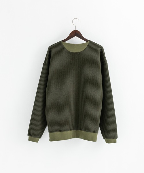 Audience(オーディエンス)の「日本製 コットンキルト クルーネックプルオーバースウェット オーバーサイズ AUD6380(スウェット・メンズ・チャコール/ネイビー/ブラック/オリーブ系/ブラック系/オリーブ・L/XL/M)」の19枚目の写真