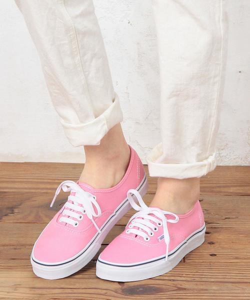 VANS（バンズ）の「[WEB限定][ヴァンズ]VANS AUTHENTICスニーカー①◆（スニーカー・レディース・ライトピンク/ライム・6h/5/5h/6）」の8枚目の写真