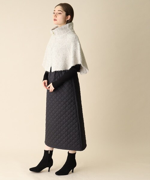 新品　フランシュリッペ　きのこワッペン　ケープ　ベージュ　ニットポンチョ my08201.jpg