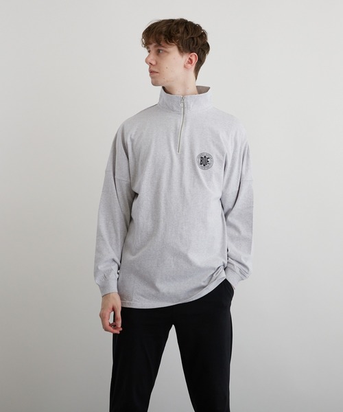 VIBGYOR(ヴィブジョー)の「PT ハーフZIPドルマンL/S(BEY)(Tシャツ/カットソー・メンズ・アッシュグレー/ダークグリーン/ブラック・MEDIUM/LARGE)」の2枚目の写真