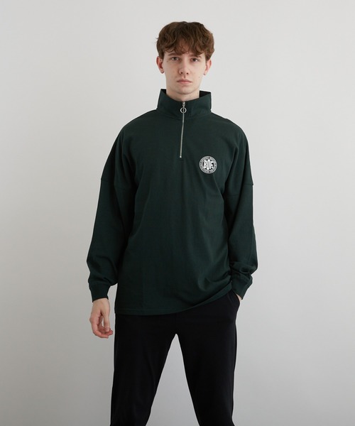 VIBGYOR(ヴィブジョー)の「PT ハーフZIPドルマンL/S(BEY)(Tシャツ/カットソー・メンズ・アッシュグレー/ダークグリーン/ブラック・MEDIUM/LARGE)」の3枚目の写真