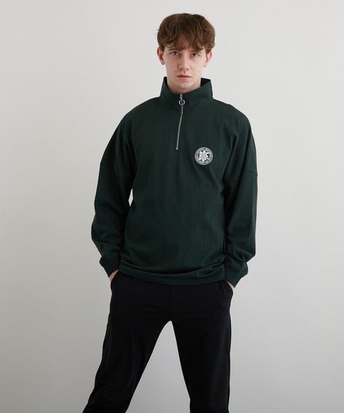 VIBGYOR(ヴィブジョー)の「PT ハーフZIPドルマンL/S(BEY)(Tシャツ/カットソー・メンズ・アッシュグレー/ダークグリーン/ブラック・MEDIUM/LARGE)」の8枚目の写真