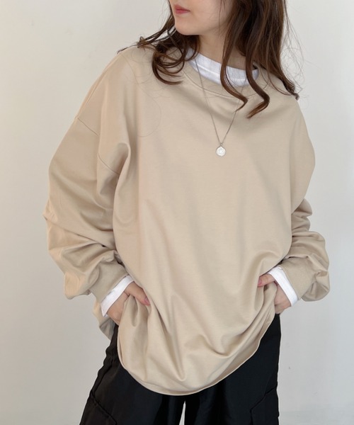 セール】ボーダールーズプルオーバートップス（Tシャツ