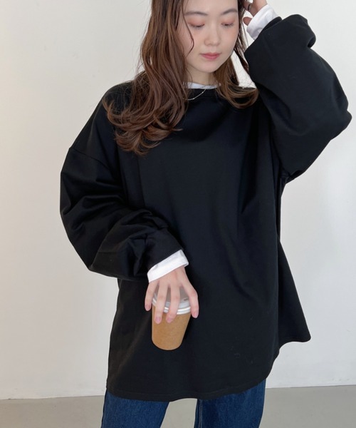 CLEA(クレア)の「ボーダールーズプルオーバートップス(Tシャツ/カットソー・レディース・ブラック系その他/ブラック/ホワイト系その他/ベージュ・FREE)」の18枚目の写真