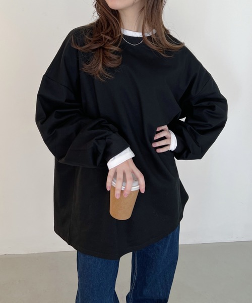 CLEA(クレア)の「ボーダールーズプルオーバートップス(Tシャツ/カットソー・レディース・ブラック系その他/ブラック/ホワイト系その他/ベージュ・FREE)」の5枚目の写真