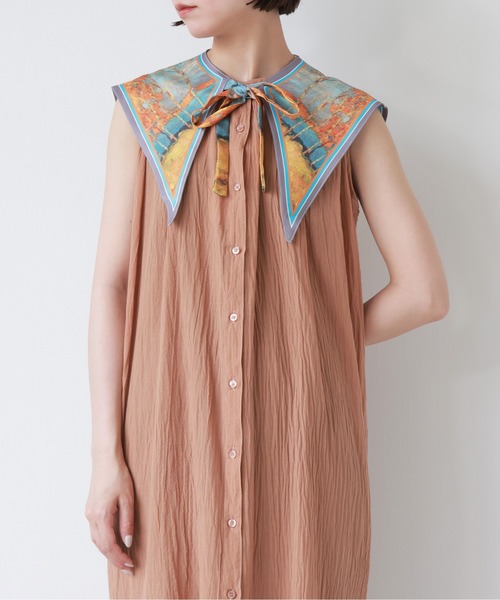 emesuelee（エメスーリー）の「名画風ヴィンテージBIG付け襟（付け襟・レディース・ブルー系1/イエロー/ブラウン/ブルー/グレー・フリー）」の3枚目の写真