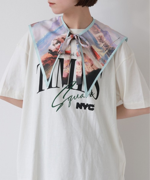 emesuelee（エメスーリー）の「名画風ヴィンテージBIG付け襟（付け襟・レディース・ブルー系1/イエロー/ブラウン/ブルー/グレー・フリー）」の2枚目の写真