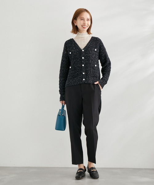 ROPE' PICNIC（ロペピクニック）の「ラメ混ツイード風ニットカーディガン（カーディガン/ボレロ・レディース・ホワイト/グレー/ブルー系その他・38）」の12枚目の写真