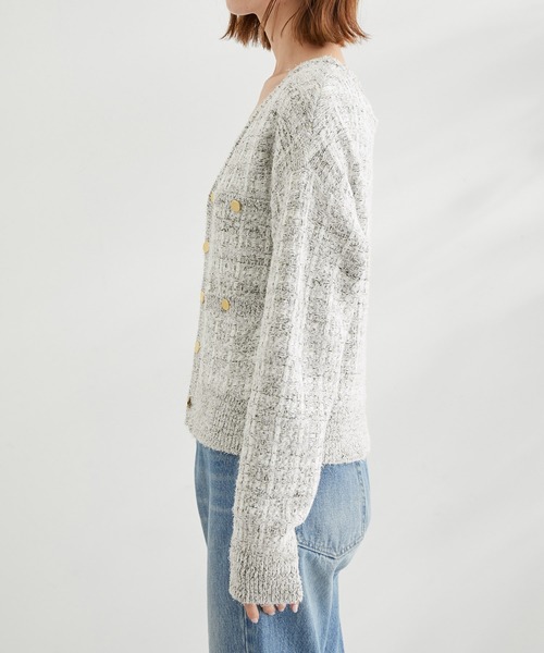 ROPE' PICNIC（ロペピクニック）の「ラメ混ツイード風ニットカーディガン（カーディガン/ボレロ・レディース・ホワイト/グレー/ブルー系その他・38）」の19枚目の写真