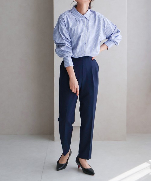 Social GIRL(ソーシャルガール)の「2WAYオープンスリーブストライプシャツ(シャツ/ブラウス・レディース・ネイビー/ピンク・M)」の18枚目の写真