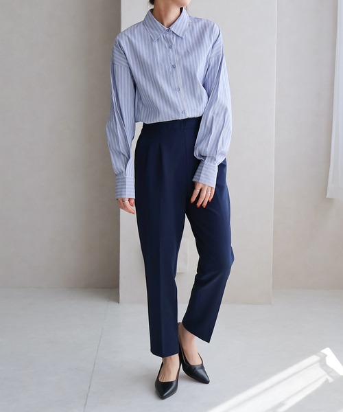 Social GIRL(ソーシャルガール)の「2WAYオープンスリーブストライプシャツ(シャツ/ブラウス・レディース・ネイビー/ピンク・M)」の19枚目の写真