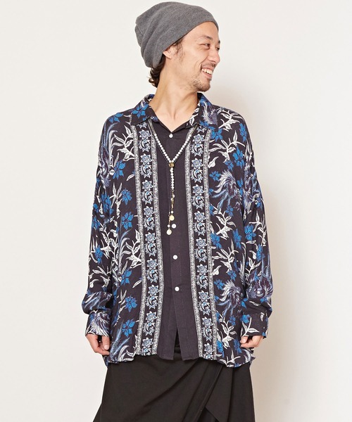 チャイハネ(チャイハネ)の「【チャイハネ】ドバティーMEN'Sシャツ(シャツ/ブラウス・メンズ・マスタード/ベージュ/ブラック・FREE)」の1枚目の写真