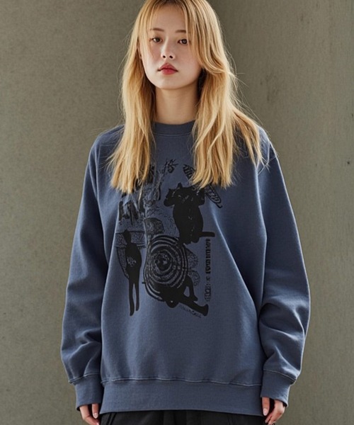 mahagrid/マハグリッド』DON'T PANIC PIGMENT SWEATSHIRT/ドント