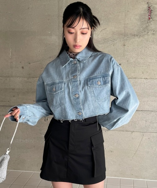 EPIMI E'PIMMY（エピミエピミー）の「ショートデニムジャケット（デニムジャケット・レディース・ブルー/グレー/ネイビー/ブラック・MEDIUM）」の4枚目の写真