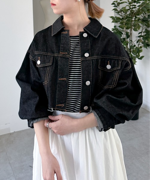 EPIMI E'PIMMY（エピミエピミー）の「ショートデニムジャケット（デニムジャケット・レディース・ブルー/グレー/ネイビー/ブラック・MEDIUM）」の2枚目の写真