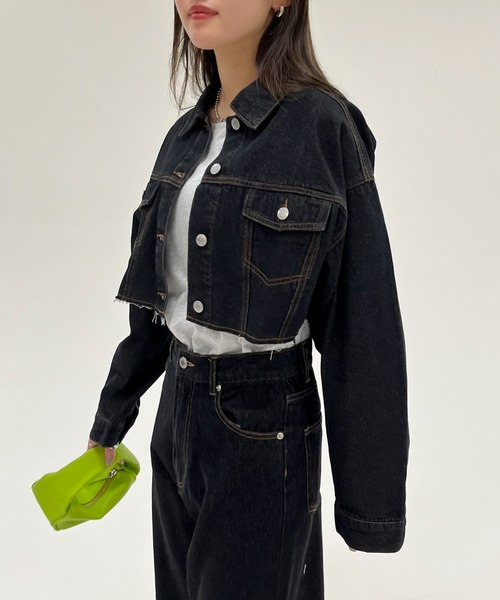 EPIMI E'PIMMY（エピミエピミー）の「ショートデニムジャケット（デニムジャケット・レディース・ブルー/グレー/ネイビー/ブラック・MEDIUM）」の5枚目の写真