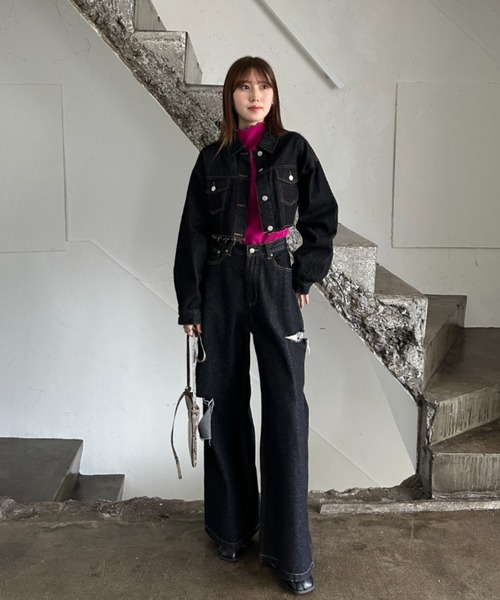 EPIMI E'PIMMY（エピミエピミー）の「ショートデニムジャケット（デニムジャケット・レディース・ブルー/グレー/ネイビー/ブラック・MEDIUM）」の22枚目の写真