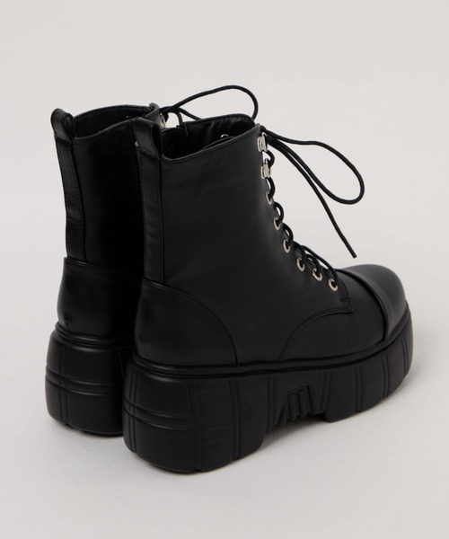 WEGO（ウィゴー）の「WEGO/チャンキーソールブーツ（ブーツ・レディース・ブラック・MEDIUM/LARGE）」の6枚目の写真