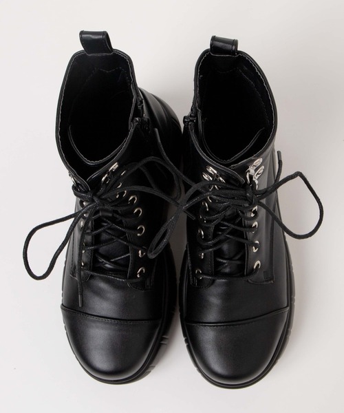 WEGO（ウィゴー）の「WEGO/チャンキーソールブーツ（ブーツ・レディース・ブラック・MEDIUM/LARGE）」の7枚目の写真