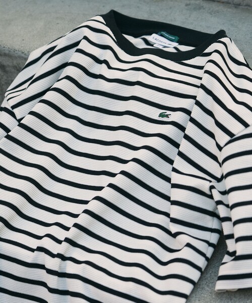 LACOSTE(ラコステ)の「LACOSTE for B:MING by BEAMS / 別注 カノコ ボーダーTシャツ(Tシャツ/カットソー・メンズ・ホワイト×ブラック/ホワイト×ブルー/ネイビー系・1/2/3/4)」の13枚目の写真