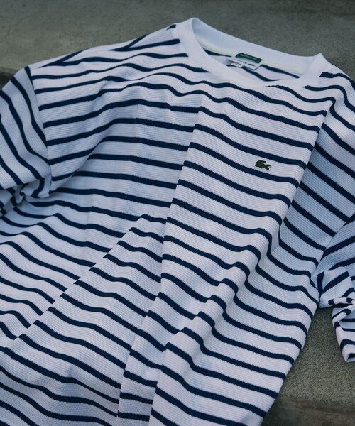 LACOSTE(ラコステ)の「LACOSTE for B:MING by BEAMS / 別注 カノコ ボーダーTシャツ(Tシャツ/カットソー・メンズ・ホワイト×ブラック/ホワイト×ブルー/ネイビー系・1/2/3/4)」の18枚目の写真