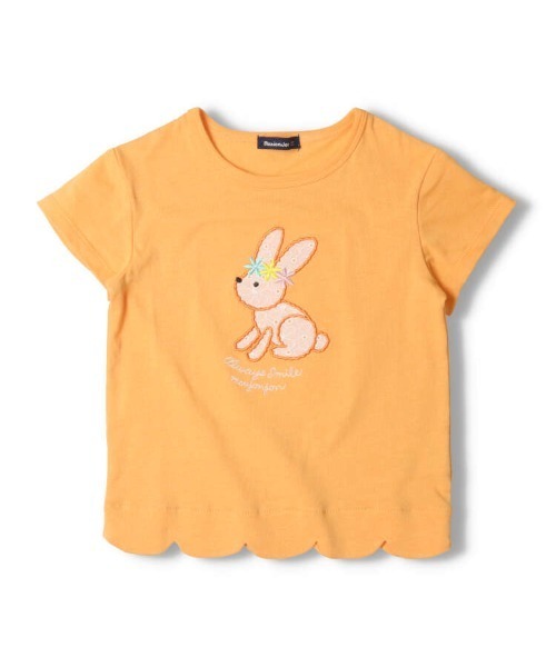 Moujonjon(ムージョンジョン)の「裾スカラップ半袖Tシャツ(Tシャツ/カットソー・キッズ・アイボリー/サックスブルー/ブルー系その他/ラベンダー・80/130/110/120/90/100/140)」の4枚目の写真