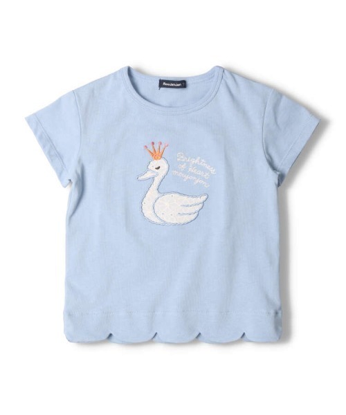 Moujonjon(ムージョンジョン)の「裾スカラップ半袖Tシャツ(Tシャツ/カットソー・キッズ・アイボリー/サックスブルー/ブルー系その他/ラベンダー・80/130/110/120/90/100/140)」の3枚目の写真